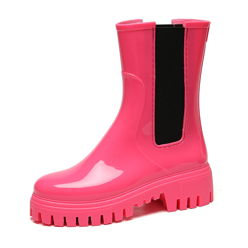 Womens Chelsea Boots Short Platform Rain Boots