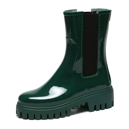 Womens Chelsea Boots Short Platform Rain Boots