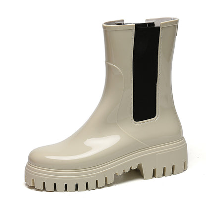 Womens Chelsea Boots Short Platform Rain Boots